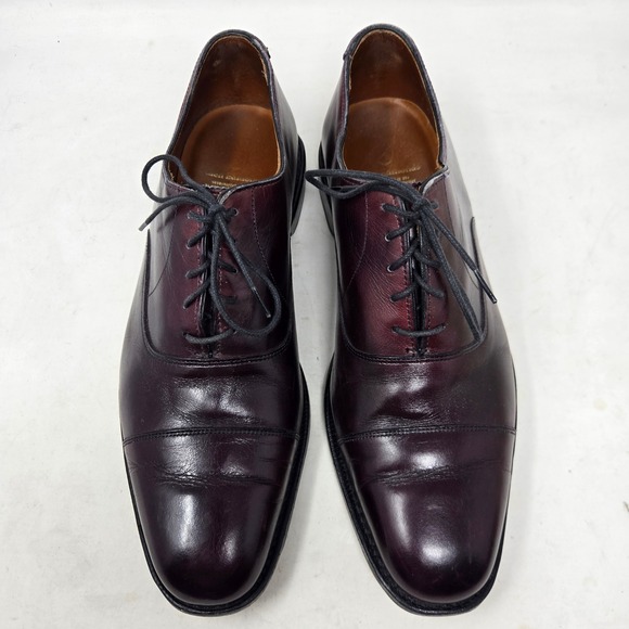 Allen Edmonds Exchange Place Oxblood Leather Cap Toe Oxford Shoes 5017 Mens 10 D main image 7
